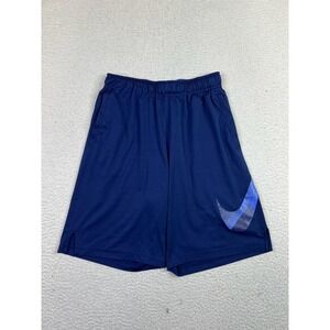 Nike Dri-FIT Shorts Boys XL Navy Blue Athletic Training Basketball Swoosh Logo